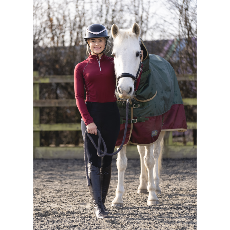 Hy StormX Original Divine Deer 200 Combi Turnout Rug - Moss/Merlot/Fawn-1